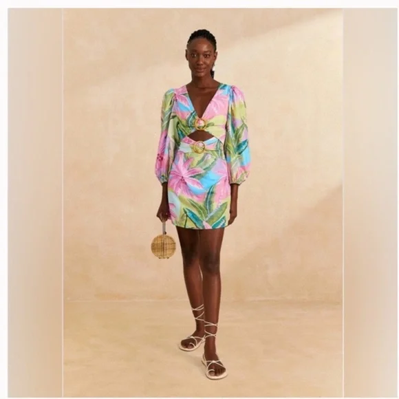 Farm Rio Beach Vibe Mini Dress M - Picture 2 of 9